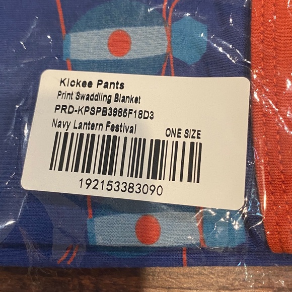 Kickee Pants Bamboo Navy Lantern Festival Swaddling Blanket NWT - Picture 2 of 4